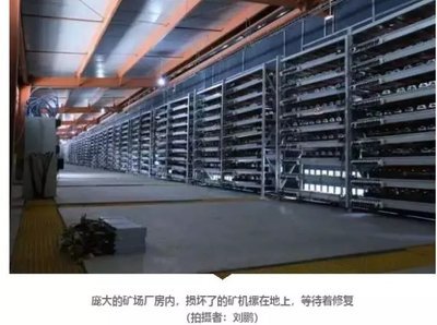 Industrial-scale cryptocurrency mining farm in cold Canadian environment