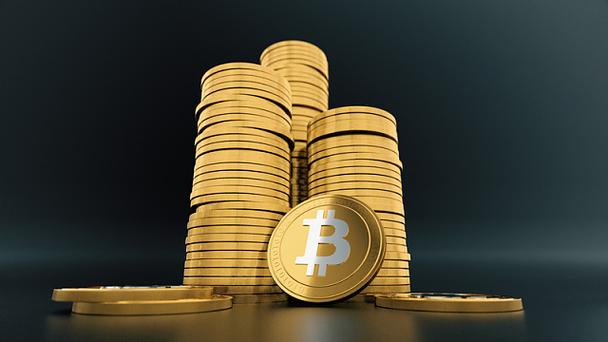 Bitcoin mining farm with rows of miners operating